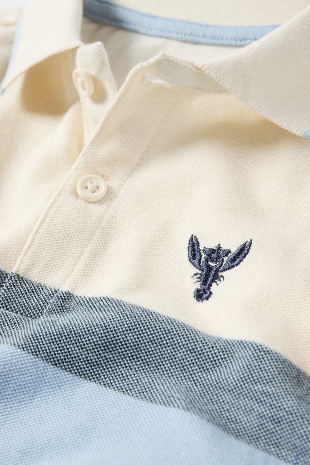 Enfants garçons - Polo - à rayures - blanc crème