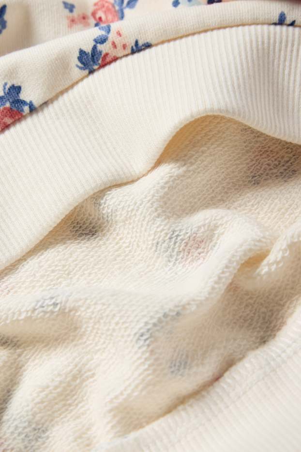 Enfants filles - Fleurs - sweat - blanc crème