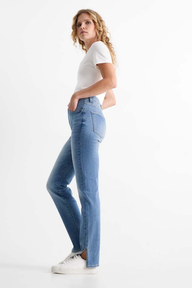 Femmes - Straight jean - high waist - jean bleu clair