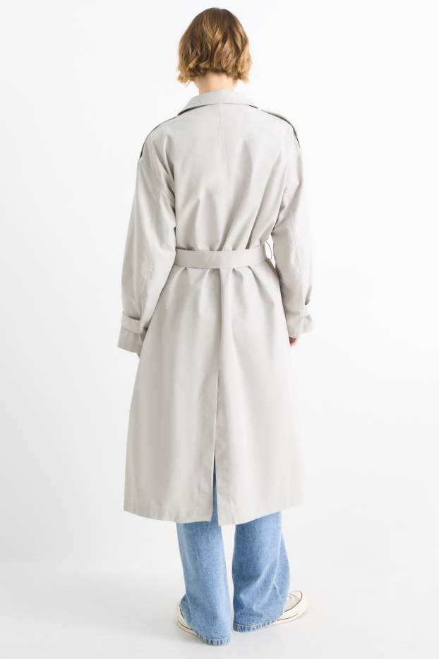 Damen - Trenchcoat - hellgrau