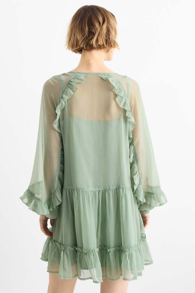 Damen - Chiffon-Kleid - grün