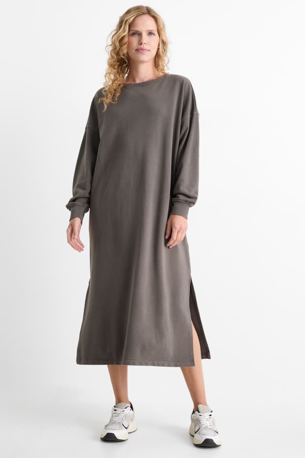 Women - Sweatshirt dress - dark brown