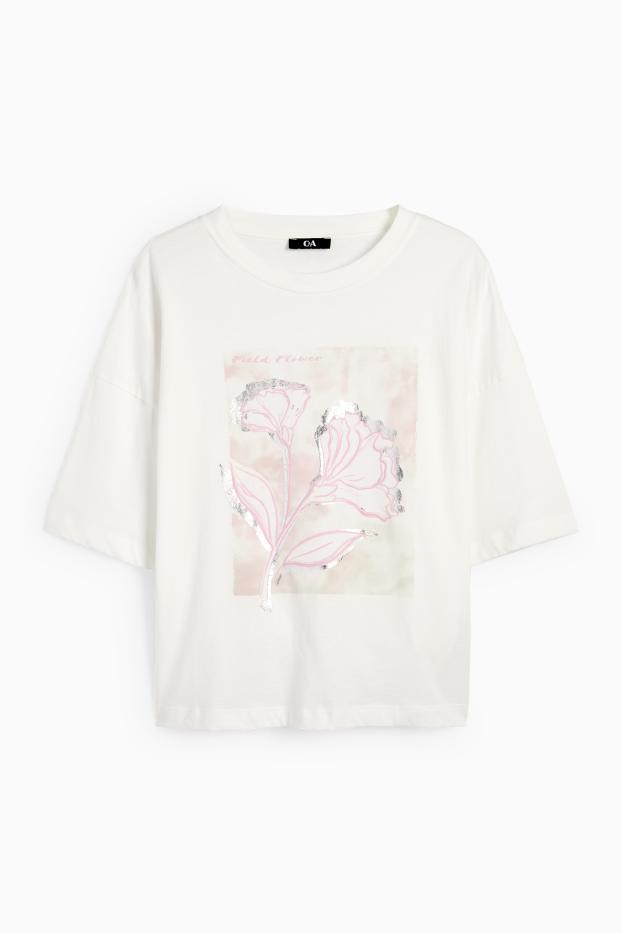 Donna - T-shirt - bianco crema