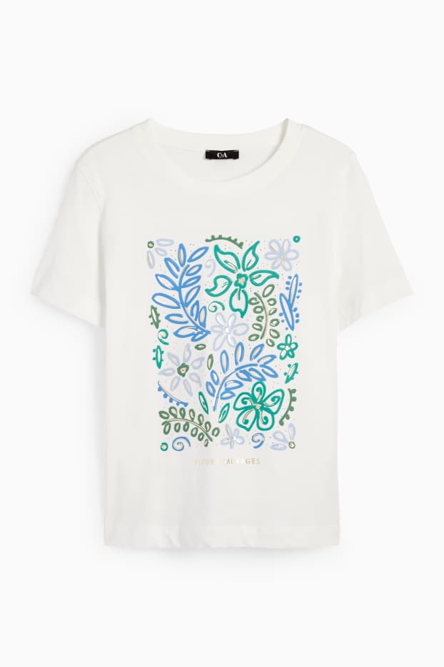 Femmes - T-shirt - blanc crème