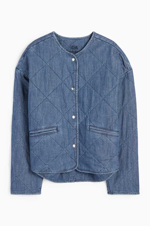 Dames - Spijkerjas met stiksels - donkerblauw