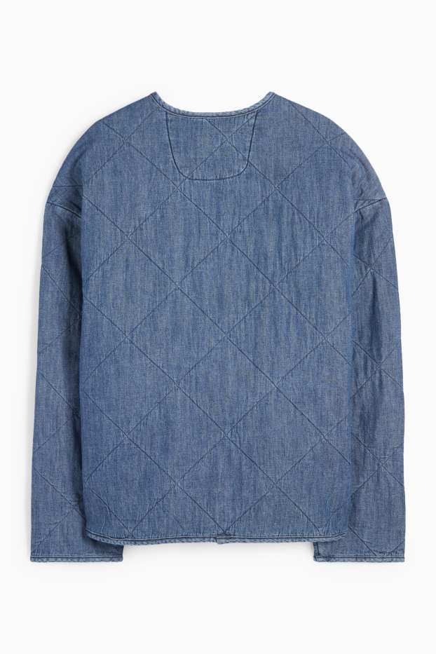 Dames - Spijkerjas met stiksels - donkerblauw