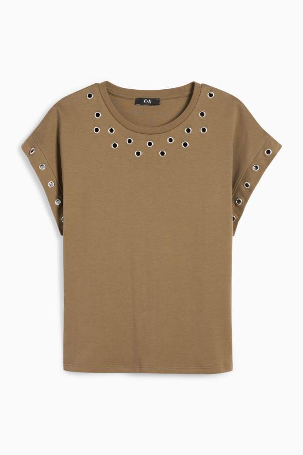 Dames - T-shirt - kaki