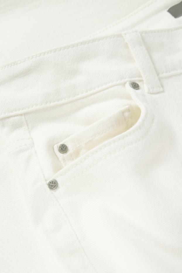Femei - Pantaloni de stofă - talie înaltă - slim fit - alb-crem
