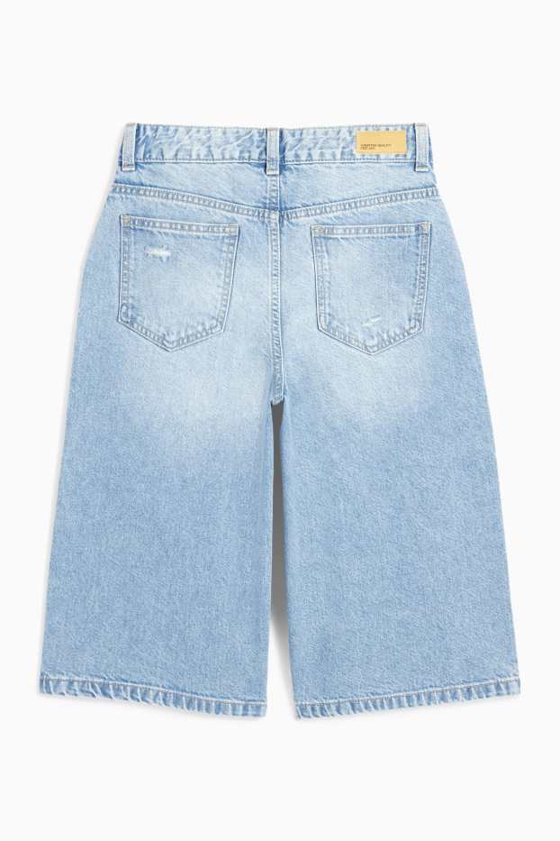 Enfants filles - Short en jean baggy - jean bleu clair
