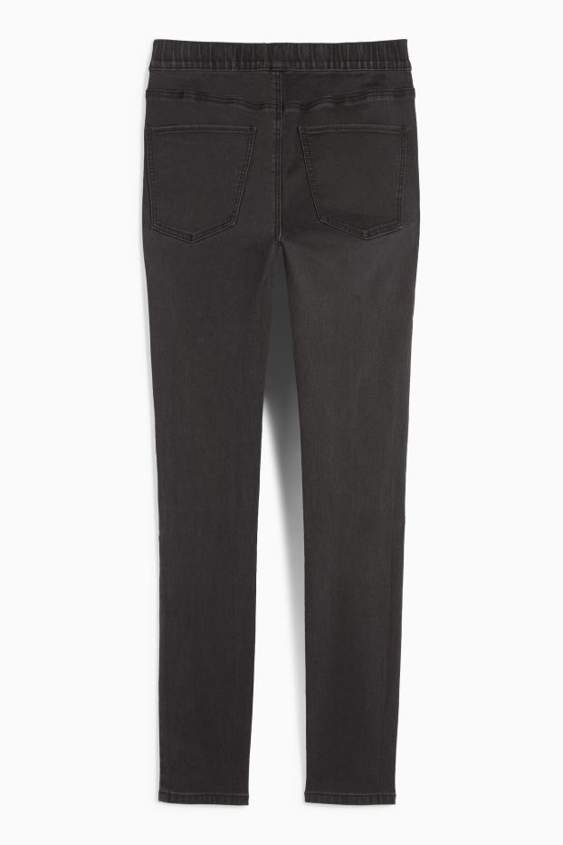Dámské - Džegíny - mid waist - skinny fit - džíny - tmavošedé