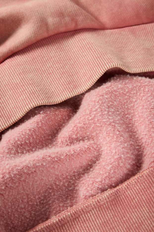 Hommes - Sweat à capuche oversize - rose foncé