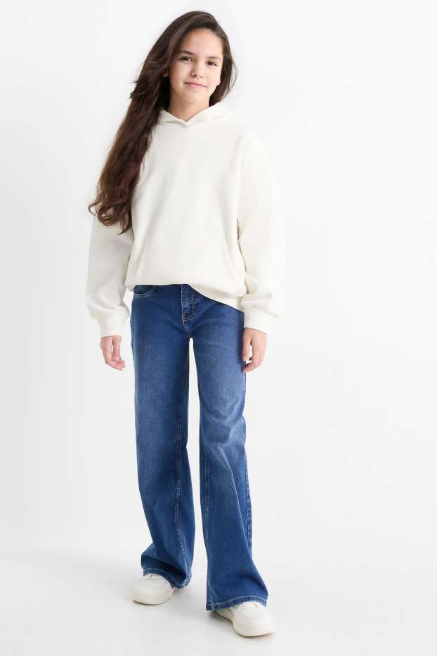 Children Girls - Wide leg jeans - blue denim