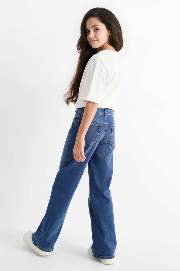 Children Girls - Wide leg jeans - blue denim