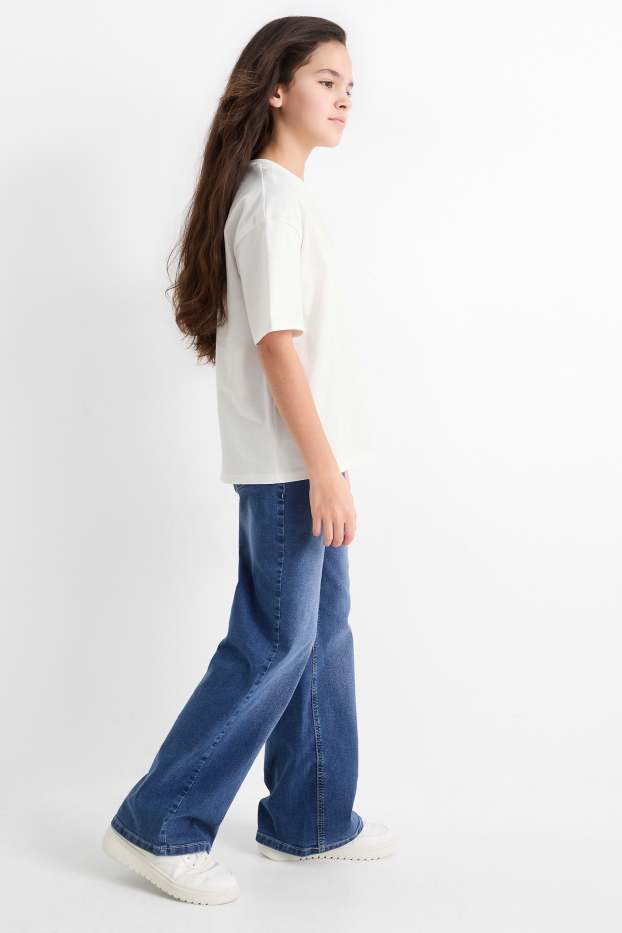 Children Girls - Wide leg jeans - blue denim