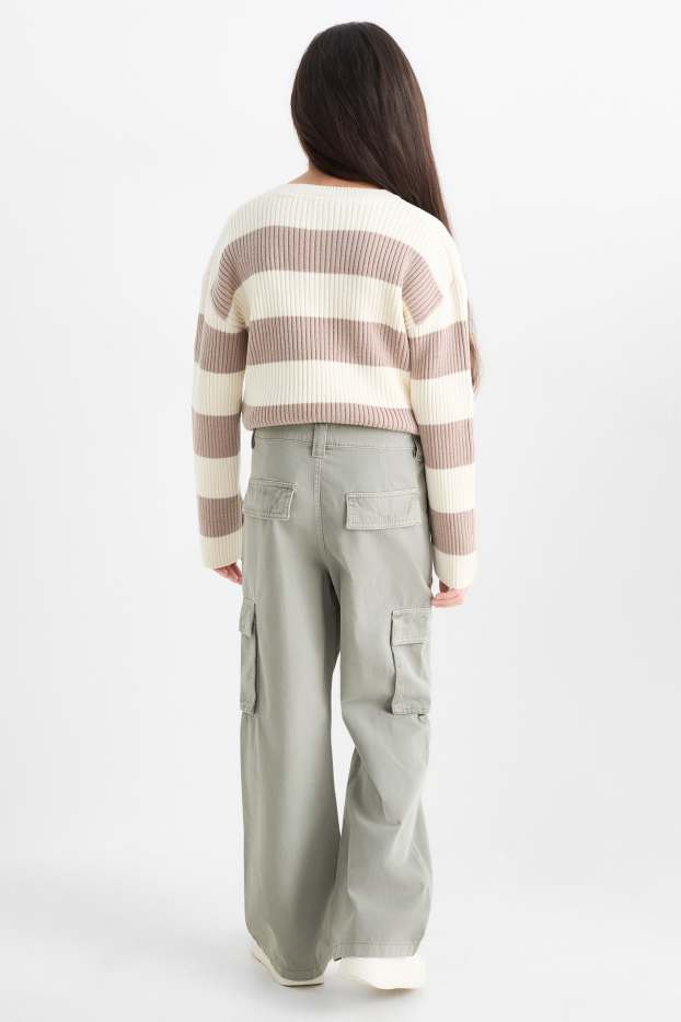 Copii - Fete - Pantaloni cargo - verde