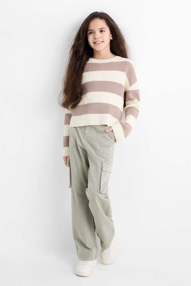 Copii - Fete - Pantaloni cargo - verde