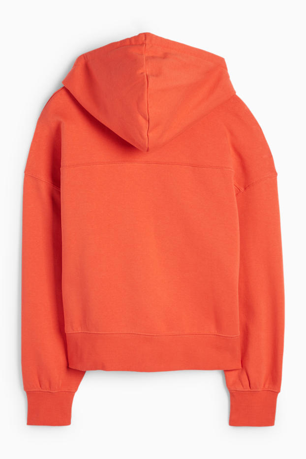 Damen - Basic-Sweatjacke mit Kapuze - orange