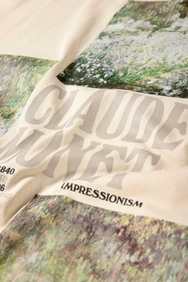 Heren - Longsleeve - Claude Monet - licht beige