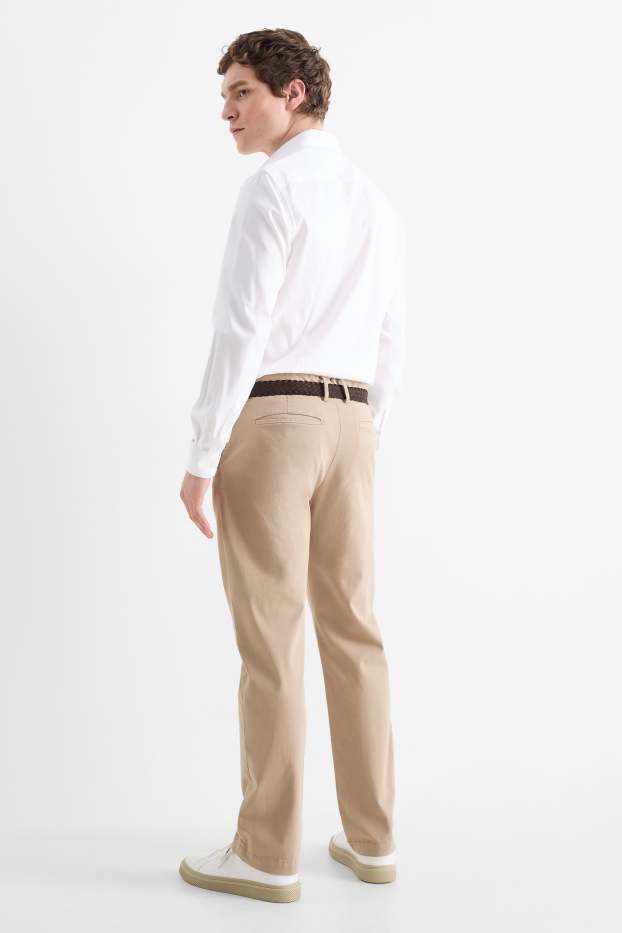 Hommes - Chino avec ceinture - regular fit - beige