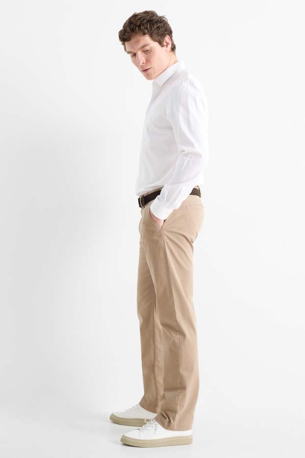 Hommes - Chino avec ceinture - regular fit - beige