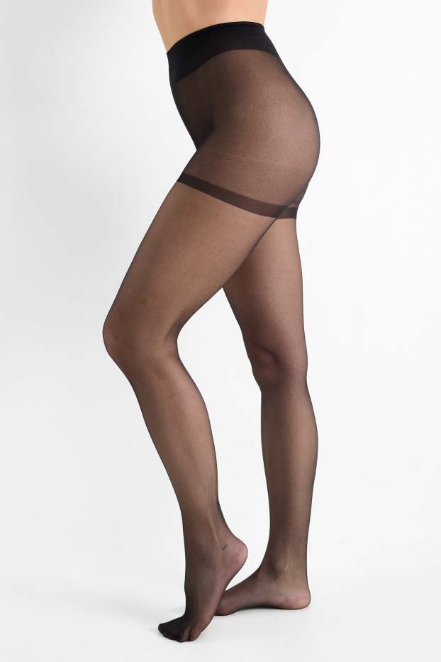 Femmes - Lot de 2 - collants fins - LYCRA® - 20 DEN - noir