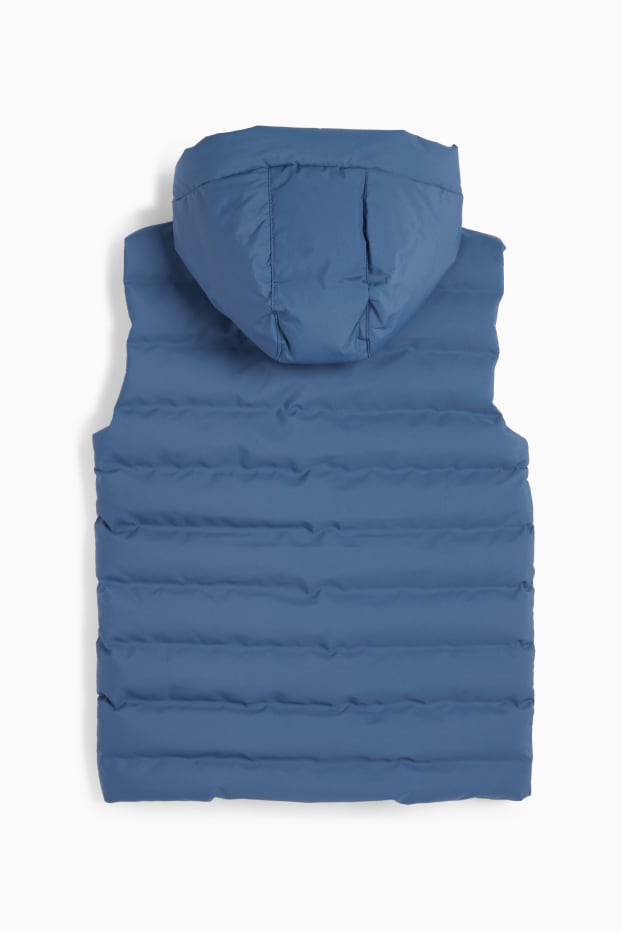 Children Boys - Quilted gilet with hood - water-repellent - blue