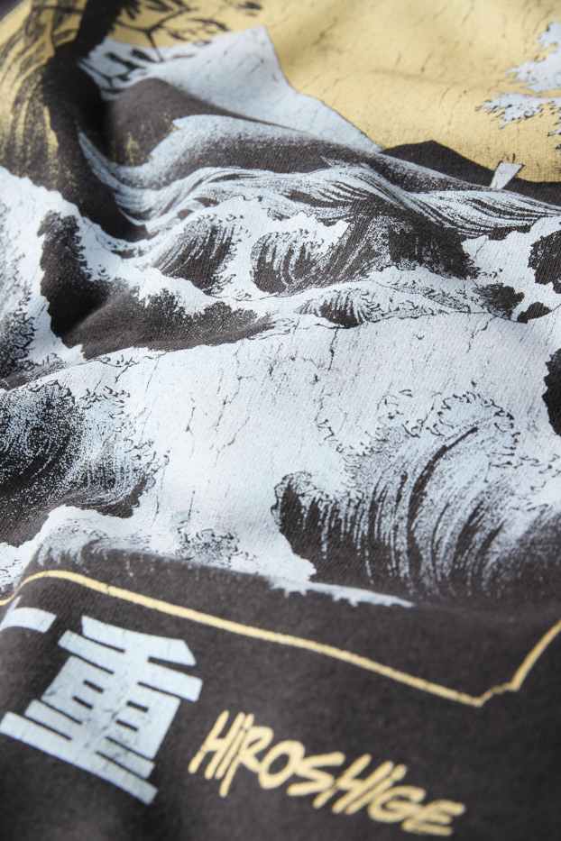 Home - Dessuadora amb caputxa - Hokusai - gris fosc