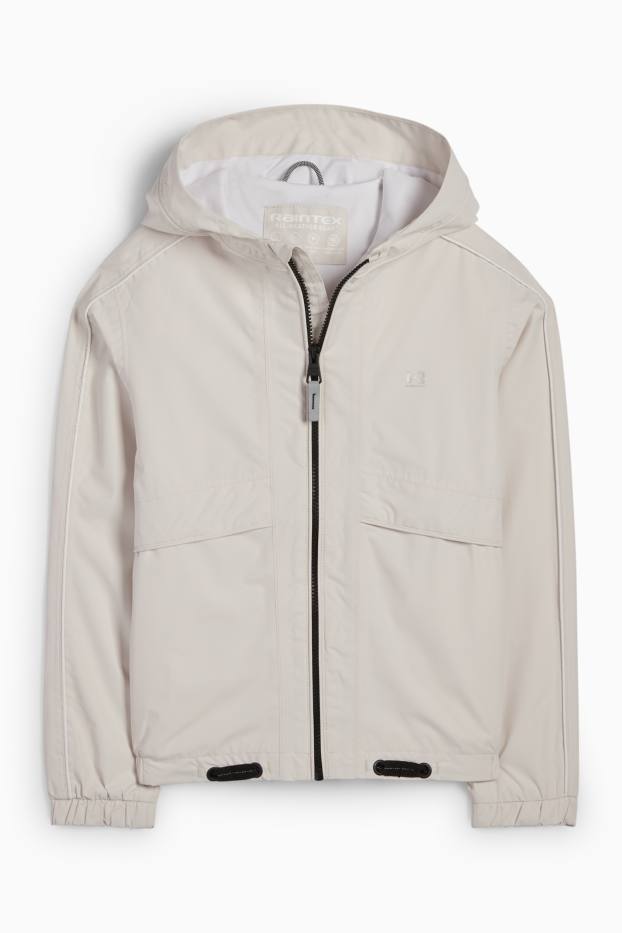Kinderen: meisjes - Regenjas met capuchon - waterdicht - licht beige