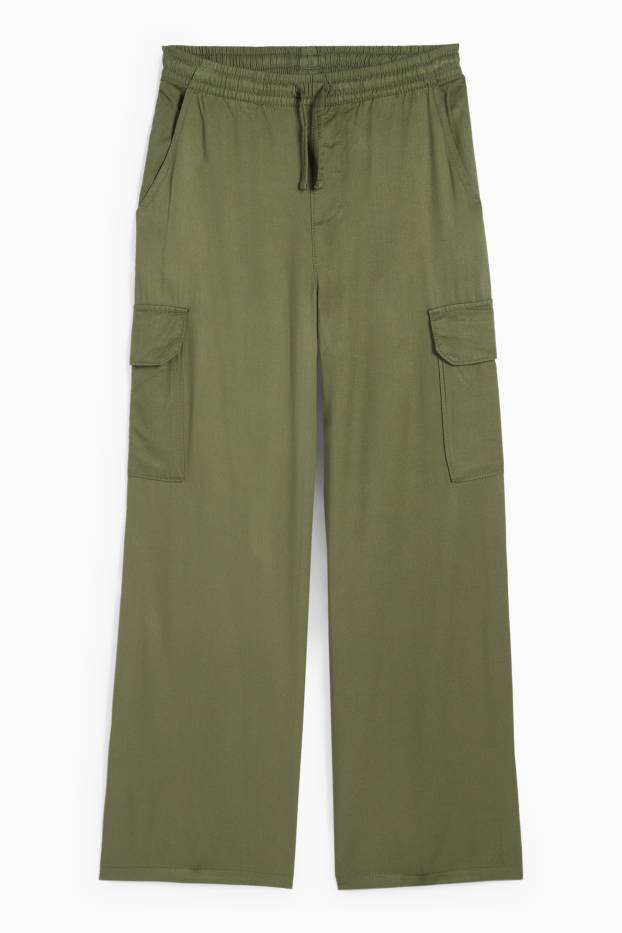 Kinder Mädchen - Cargohose - dunkelgrün