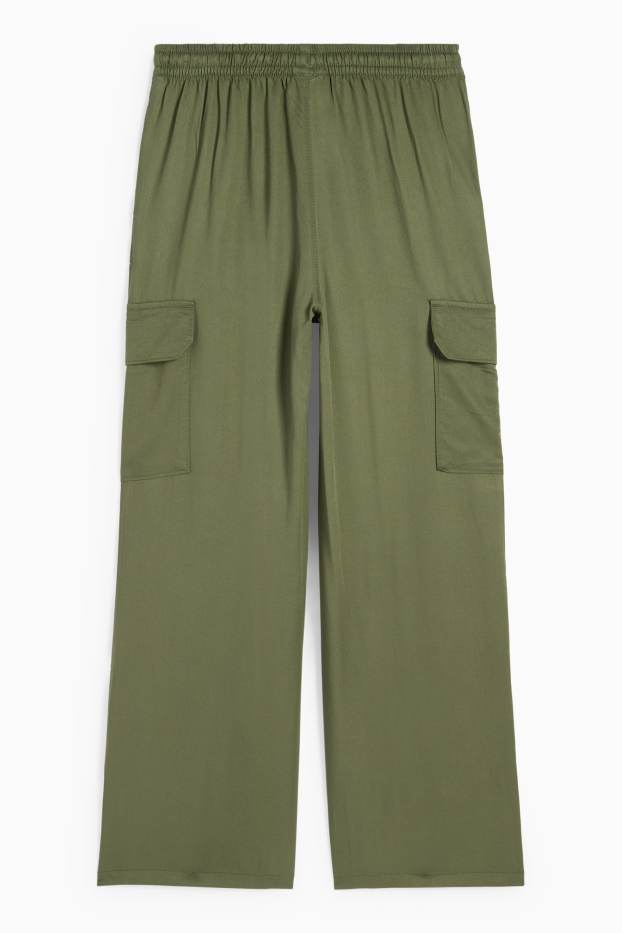 Kinder Mädchen - Cargohose - dunkelgrün