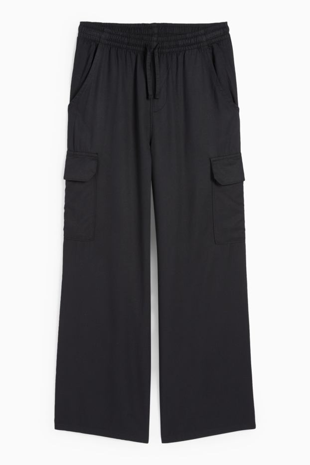 Bambine - Pantaloni cargo - nero