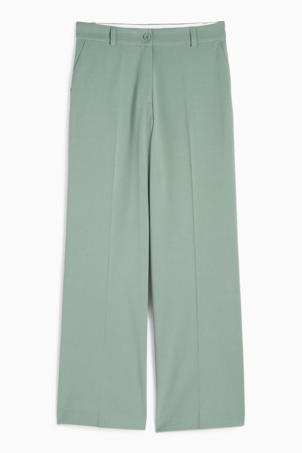 Femmes - Pantalon de bureau - mid waist - straight fit - Mix & Match - vert clair