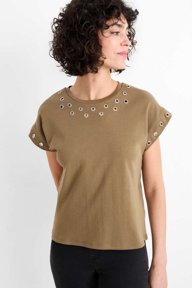 Dames - T-shirt - kaki