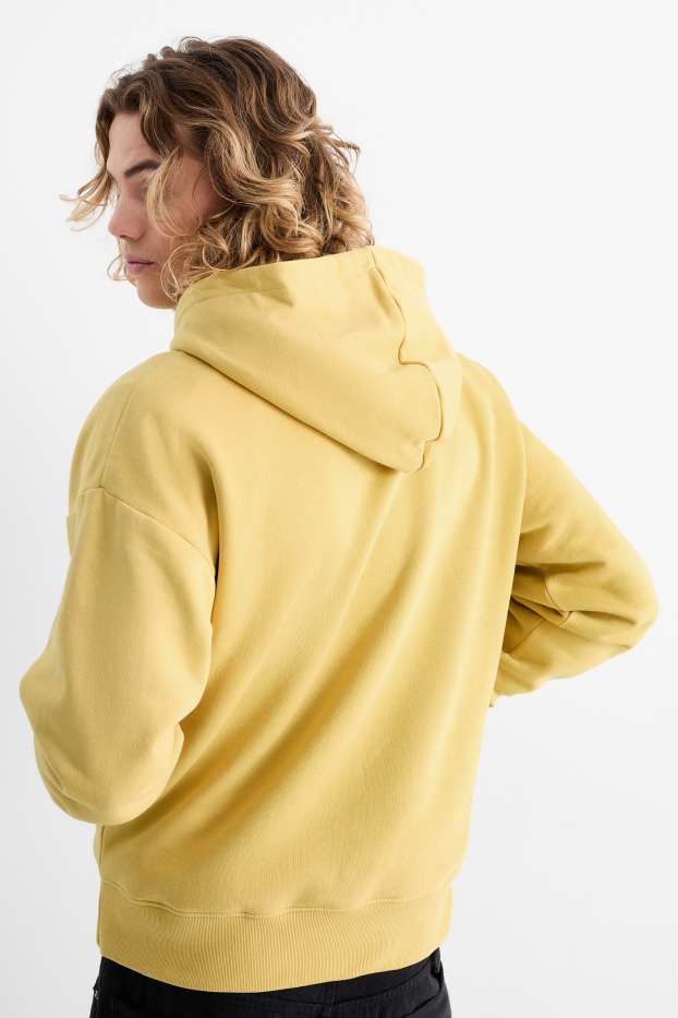Uomo - Felpa con cappuccio oversize - giallo