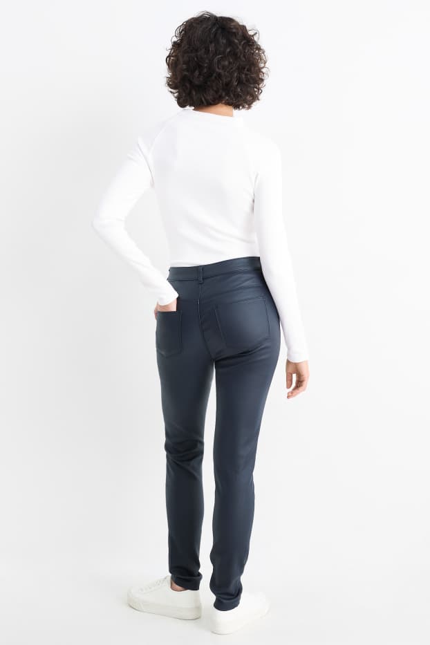 Dona - Pantalons - high waist - skinny fit - brillants - blau fosc