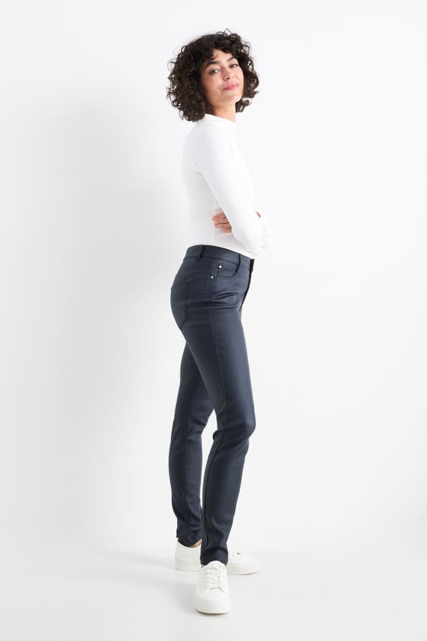 Dona - Pantalons - high waist - skinny fit - brillants - blau fosc