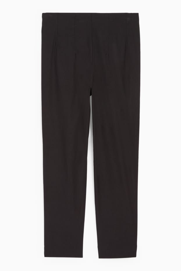 Women - Cloth trousers - high waist - slim fit - black