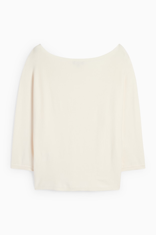 Femmes - Pull en maille fine - crème