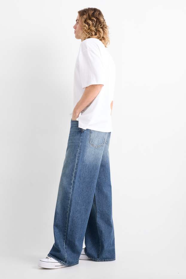Men - Wide leg jeans - blue denim