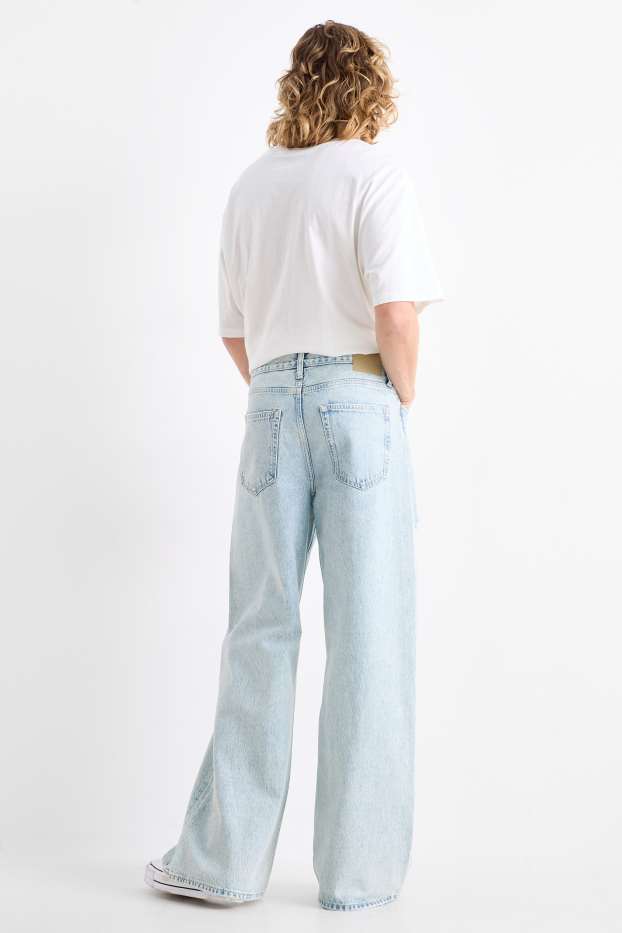 Pánské - Wide leg jeans - džíny - světle modré