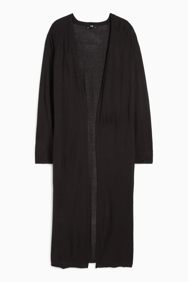 Femmes - Gilet long en maille - noir