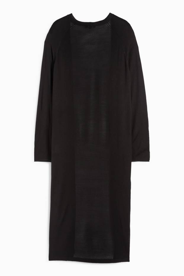 Femmes - Gilet long en maille - noir
