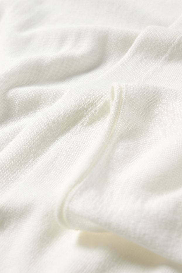 Femmes - Gilet long en maille - blanc crème