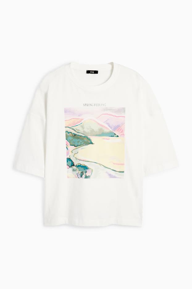 Women - T-shirt - cremewhite