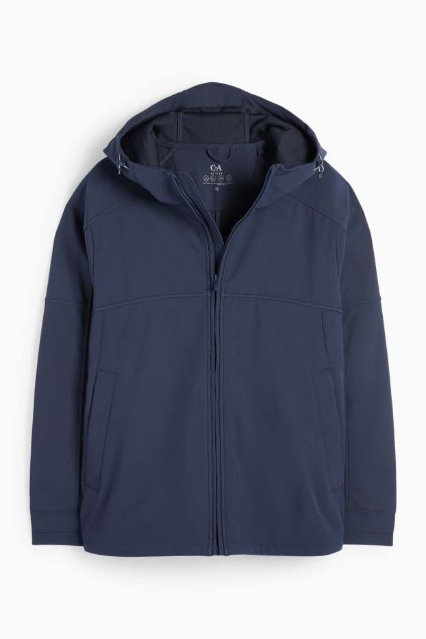 Bărbați - Geacă softshell cu glugă - rezistentă la apă - 4 Way Stretch - albastru închis