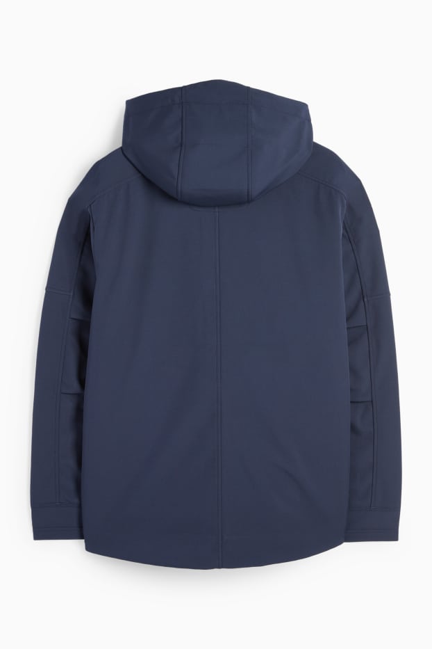 Bărbați - Geacă softshell cu glugă - rezistentă la apă - 4 Way Stretch - albastru închis