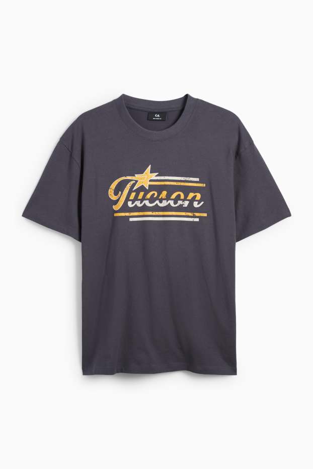 Heren - T-shirt - relaxed fit - donkerblauw