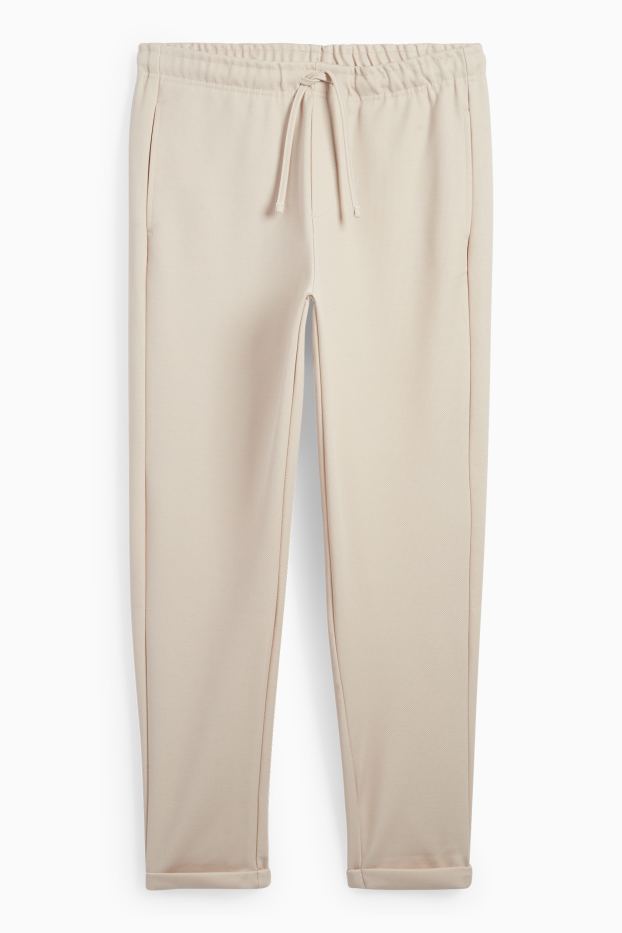 Heren - Joggingbroek - met structuur - licht beige