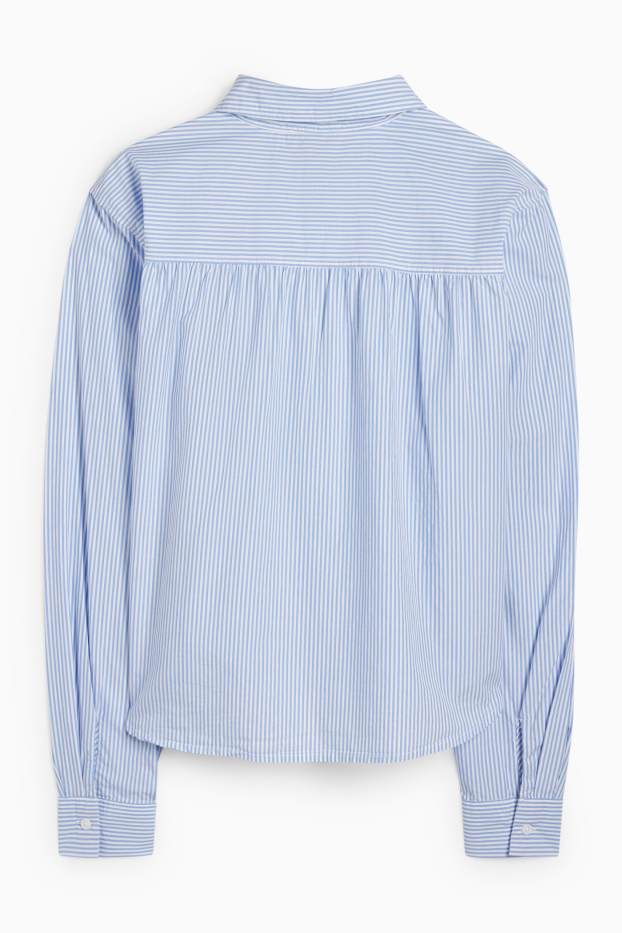 Damen - Bluse - gestreift - hellblau