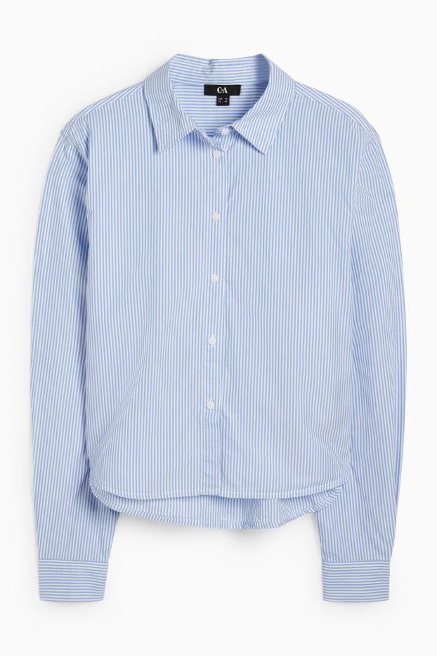 Damen - Bluse - gestreift - hellblau